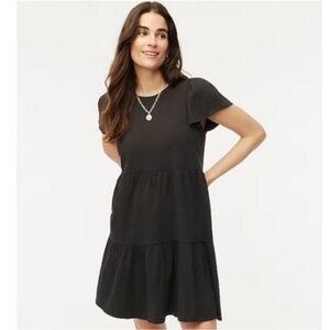 J. Crew Black Flutter Sleeve Dress Size XS